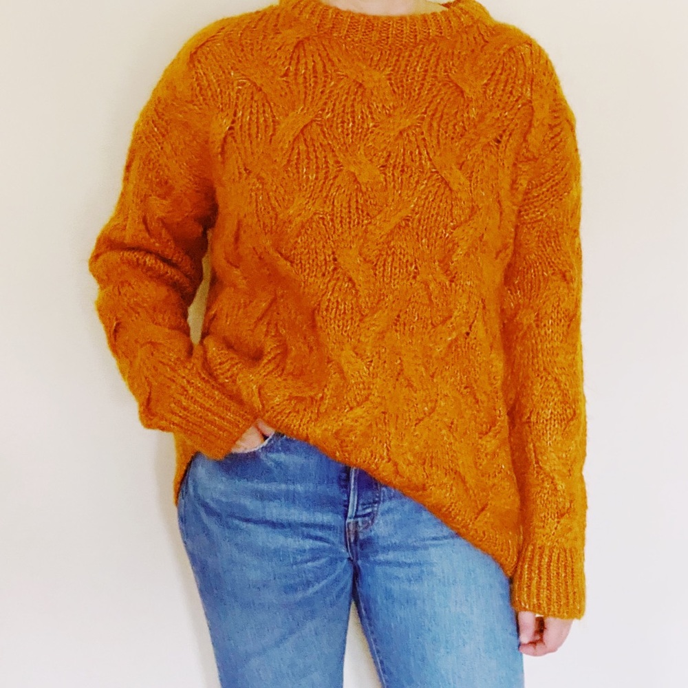 Zara Knit Oversized Sweater in burnt sienna